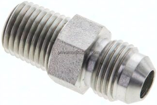Doppelnippel NPT 1/4"-UNF 9/16"-18(JIC), Stahl verzinkt