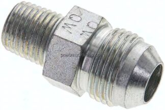 Doppelnippel NPT 1/4"-UNF 3/4"-16(JIC), Stahl verzinkt