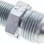 Doppelnippel NPT 3/8"-UNF 7/8"-14(JIC), Stahl verzinkt