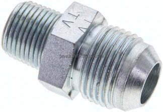 Doppelnippel NPT 3/8"-UNF 7/8"-14(JIC), Stahl verzinkt