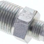 Doppelnippel NPT 1/2"-UNF 9/16"-18(JIC), Stahl verzinkt