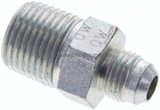 Doppelnippel NPT 1/2"-UNF 9/16"-18(JIC), Stahl verzinkt