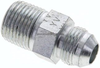 Doppelnippel NPT 1/2"-UNF 3/4"-16(JIC), Stahl verzinkt