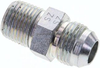 Doppelnippel NPT 1/2"-UNF 7/8"-14(JIC), Stahl verzinkt