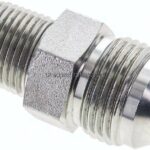 Doppelnippel NPT 1/2"-UN 1-1/16"-12(JIC), Stahl verzinkt