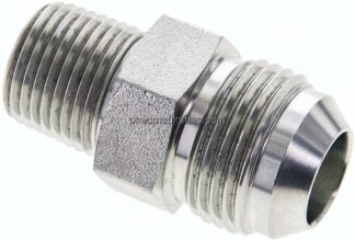 Doppelnippel NPT 1/2"-UN 1-1/16"-12(JIC), Stahl verzinkt