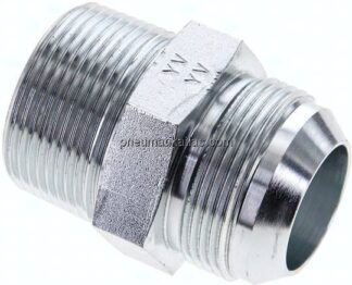Doppelnippel NPT 1-1/4"-UN 1-5/8"-12(JIC), Stahl verzinkt