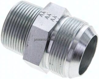 Doppelnippel NPT 1-1/4"-UN 1-7/8"-12(JIC), Stahl verzinkt