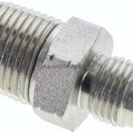 Doppelnippel NPT 3/8"-UNF 1/2"-20(JIC), Stahl verzinkt