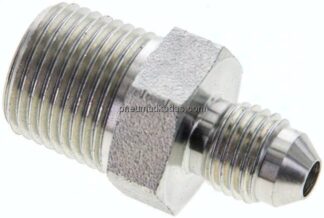 Doppelnippel NPT 3/8"-UNF 7/16"-20(JIC), Stahl verzinkt