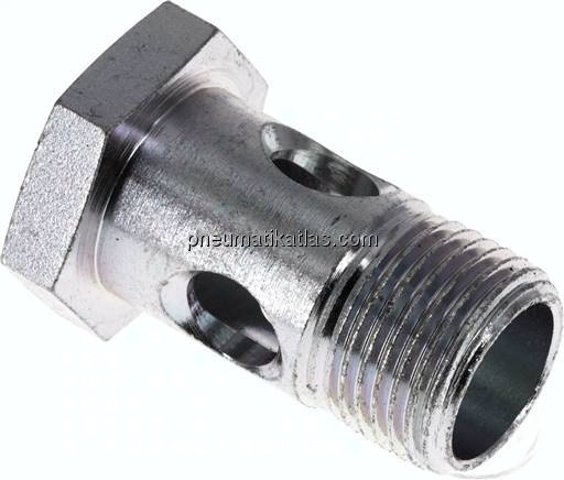Hohlschraube 1-fach, M 18x1,5, Stahl verzinkt