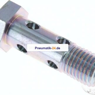Hohlschraube 2-fach, M 12x1,5, Stahl verzinkt