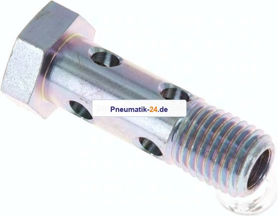 Hohlschraube 2-fach, M 12x1,5, Stahl verzinkt