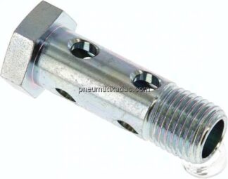 Hohlschraube 2-fach, M 14x1,5, Stahl verzinkt