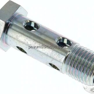 Hohlschraube 2-fach, M 14x1,5, Stahl verzinkt