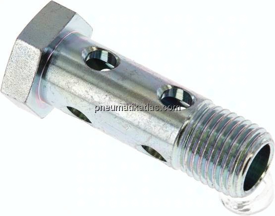 Hohlschraube 2-fach, M 14x1,5, Stahl verzinkt