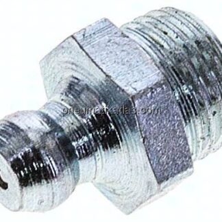 Gerader Kegelschmiernippel, R 1/8", Stahl verzinkt