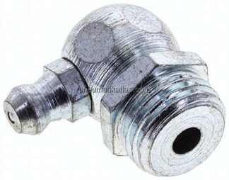 90° Kegelschmiernippel, R 1/4", Stahl verzinkt (6-kant)