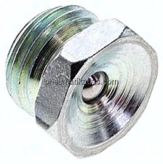 Gerader Trichterschmiernippel, M 10x1, Stahl verzinkt