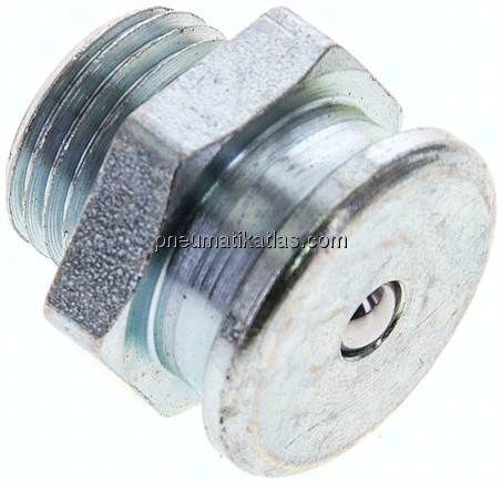 Flachschmiernippel 22 mm, M 16x1,5, Stahl verzinkt
