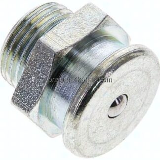 Flachschmiernippel 22 mm, G 3/8", Stahl verzinkt