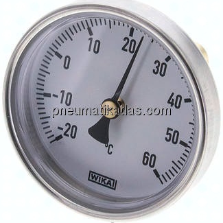 Bimetallthermometer, waagerecht D63/-20 bis +60°C/40mm