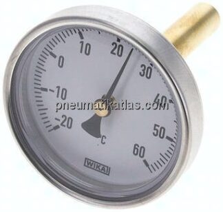 Bimetallthermometer, waagerecht D63/-20 bis +60°C/60mm