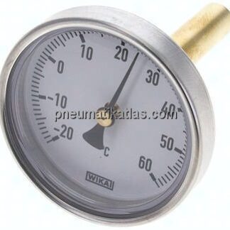 Bimetallthermometer, waagerecht D63/-20 bis +60°C/60mm