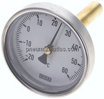 Bimetallthermometer, waagerecht D63/-20 bis +60°C/60mm