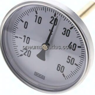 Bimetallthermometer, waagerecht D100/-20 bis +60°C/100mm