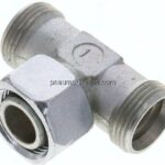Einstellb. T-Schneidringverschraubung 22 L (M30x2), ohne Mutter & Schneidring, Stahl verzinkt