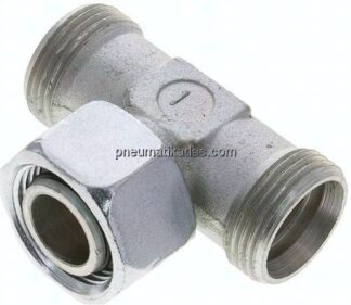 Einstellb. T-Schneidringverschraubung 22 L (M30x2), ohne Mutter & Schneidring, Stahl verzinkt