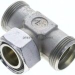 Einstellb. T-Schneidringverschraubung 28 L (M36x2), ohne Mutter & Schneidring, Stahl verzinkt