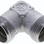Winkel-Schneidringverschraubung 22 L (M30x2), ohne Mutter & Schneidring, Stahl verzinkt