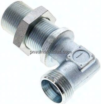 Winkel-Schott-Schneidringverschr. 15 L (M22x1,5), ohne Mutter & Schneidring, Stahl verzinkt