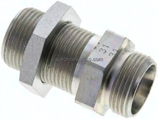 Schott-Schneidringverschraubung 22 L (M30x2), ohne Mutter & Schneidring, Stahl verzinkt