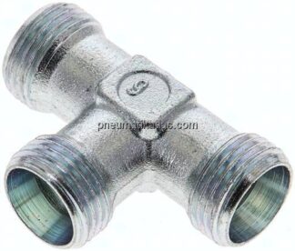 T-Schneidringverschraubung 12 L (M18x1,5), ohne Mutter & Schneidring, Stahl verzinkt