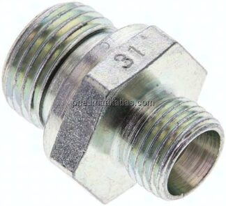 Gerade Schneidringverschr. G 1/2"-10 L (M16x1,5), ohne Mutter & Schneidring, Stahl verzinkt