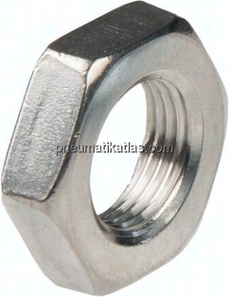 Sechskantmutter niedrig M 12x1,25, Edelstahl A4, Feingewinde (DIN 439 / ISO 8675)