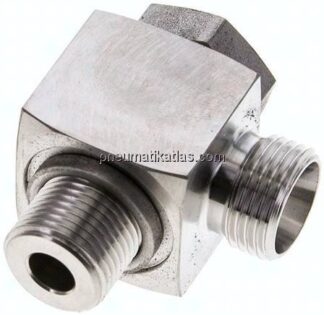 Winkel-Schwenkverschraubung G 3/8"-12 L (M18x1,5), ohne Mutter & Schneidring, 1.4571