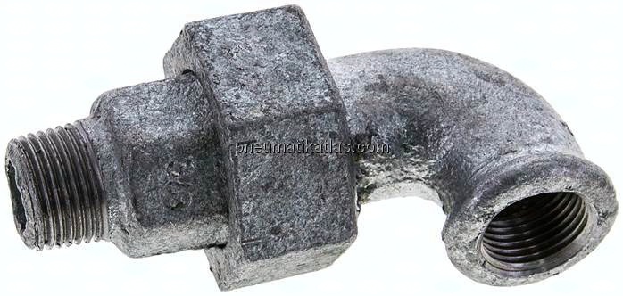 Winkel-Verschraubung konisch dichtend Rp/R 3/8"(IG/AG)