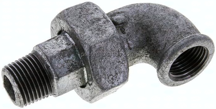 Winkel-Verschraubung flach dichtend Rp/R 1/2"(IG/AG)