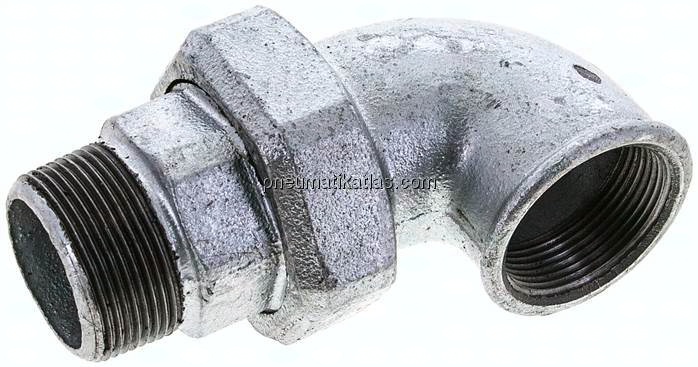 Winkel-Verschraubung flach dichtend Rp/R 1-1/2"(IG/AG)