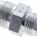 Doppelnippel UNF 7/8"-14(JIC)-UNF 3/4"-16(JIC), Stahl verzinkt