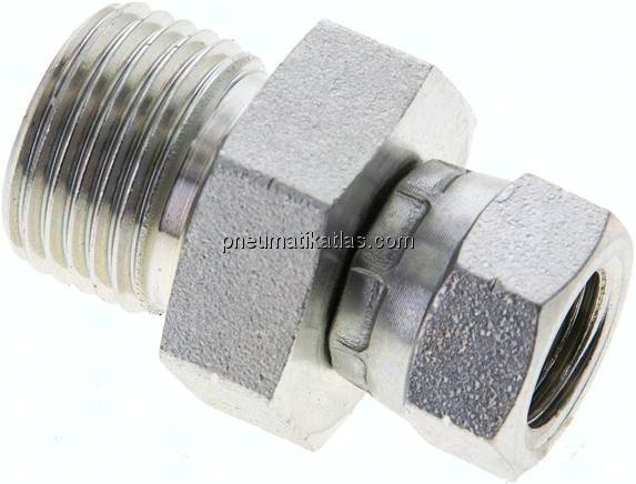 Einstellb. Einschraubverschr. 60°Keg.(G 1/4")-G 1/2"(AG)