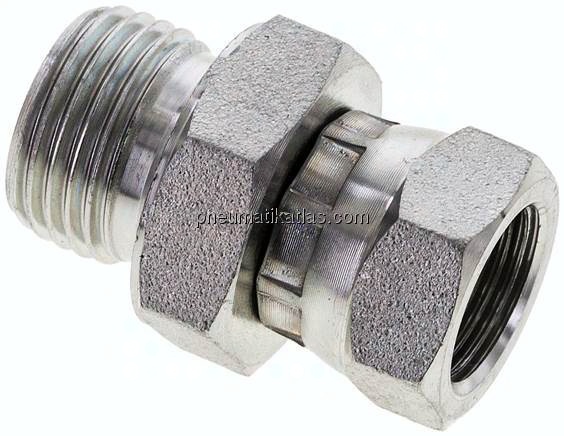 Einstellb. Einschraubverschr. 60°Keg.(G 3/8")-G 1/2"(AG)