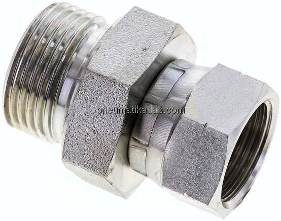 Einstellb. Einschraubverschr. 60°Keg.(G 3/4")-G 1"(AG)
