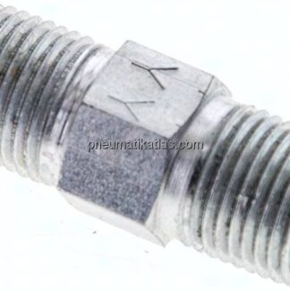 Doppelnippel NPT 1/8"-NPT 1/8", Stahl verzinkt