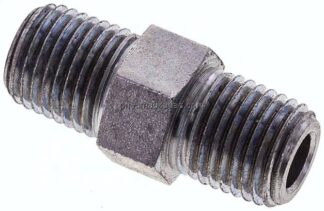 Doppelnippel NPT 1/4"-NPT 1/4", Stahl verzinkt
