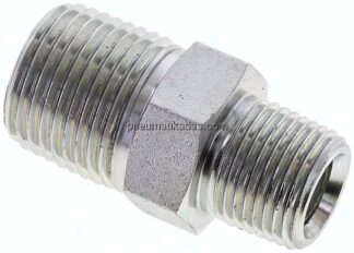 Doppelnippel NPT 1/2"-NPT 3/8", Stahl verzinkt